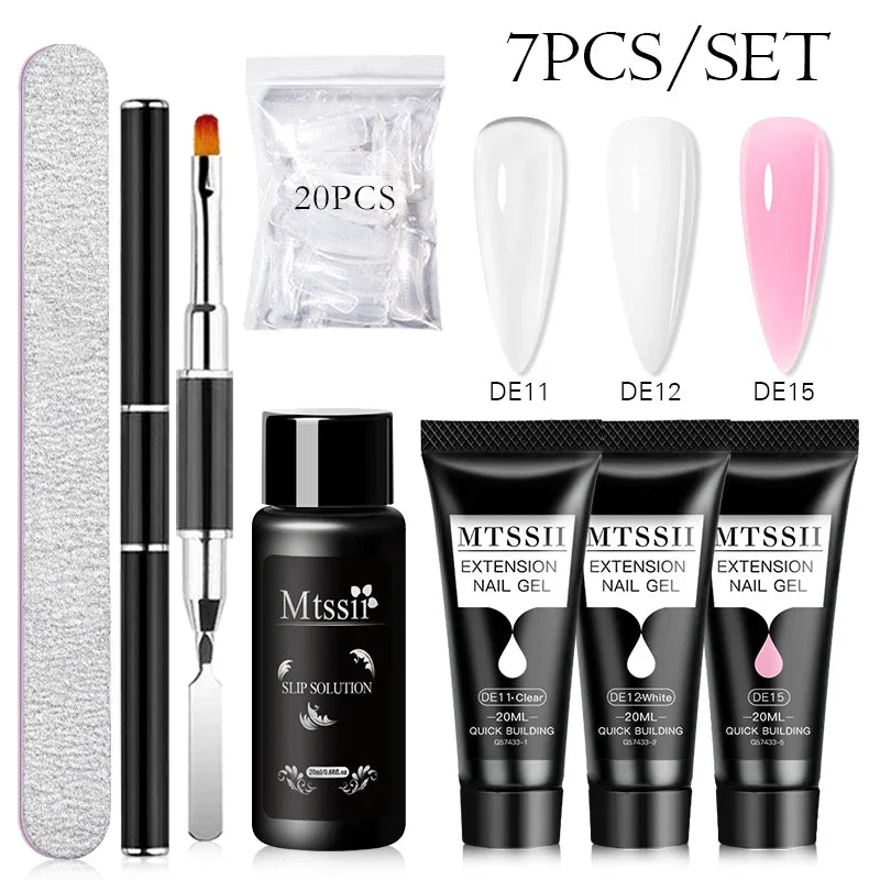 20ml Extension Nail Gel Kit - Quick Building UV/LED Gel Polish Set for Nail Art