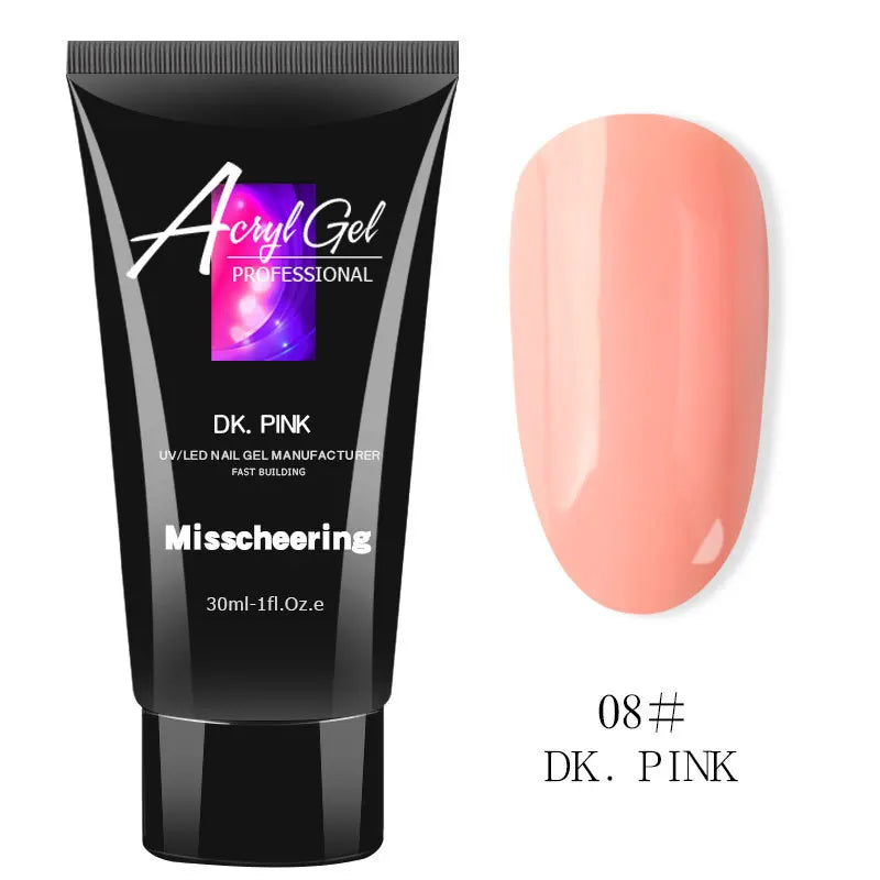 30ml Nail Extension Gel - UV LED Quick Build Poly Acrylic Crystal Model Painless Extension Glue