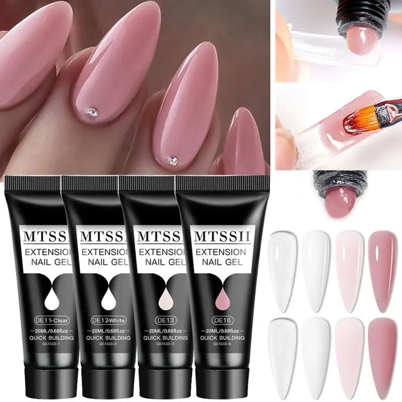 20ml Extension Nail Gel Kit - Quick Building UV/LED Gel Polish Set for Nail Art