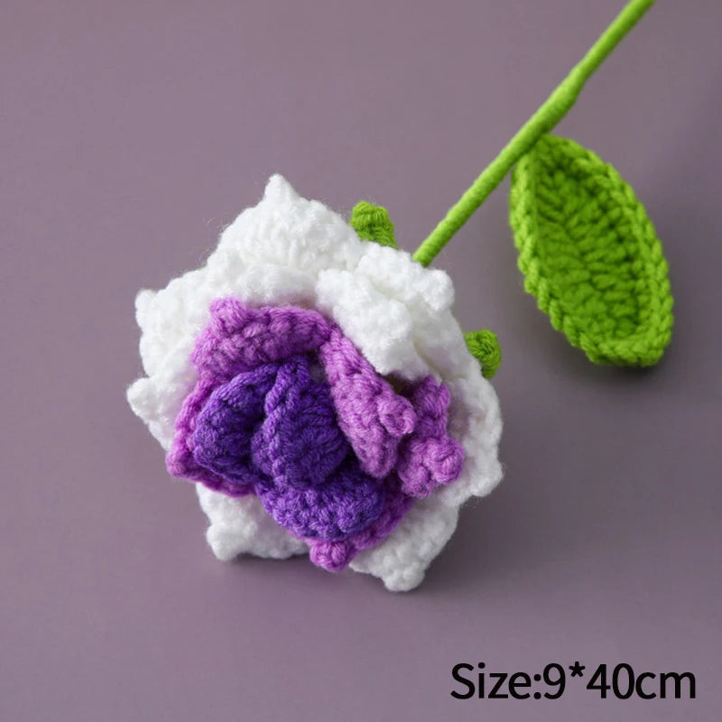 Handcrafted Crochet Tulip Flower - Artificial Woven Tulip for Home Decoration, Weddings & Mother's Day Gifts