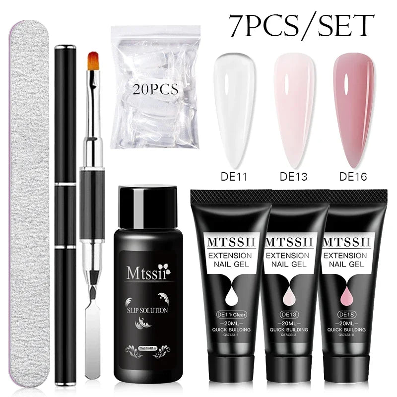 20ml Extension Nail Gel Kit - Quick Building UV/LED Gel Polish Set for Nail Art