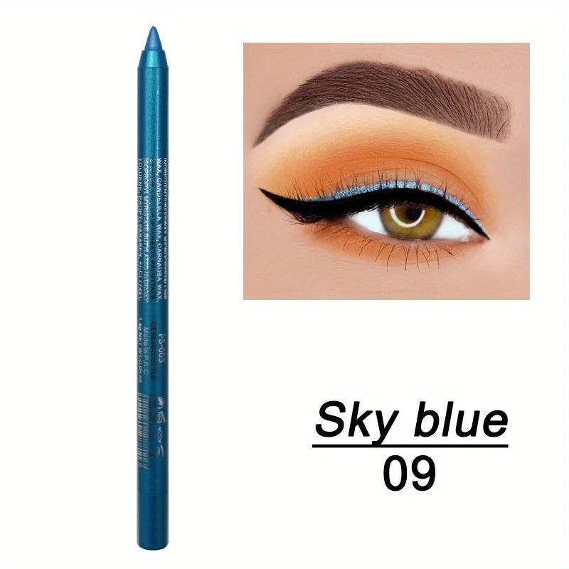 Smudge-Proof Waterproof Eyeliner Pencil - High-Shine, Long-Lasting Eye Makeup in Black & Multicolor Options