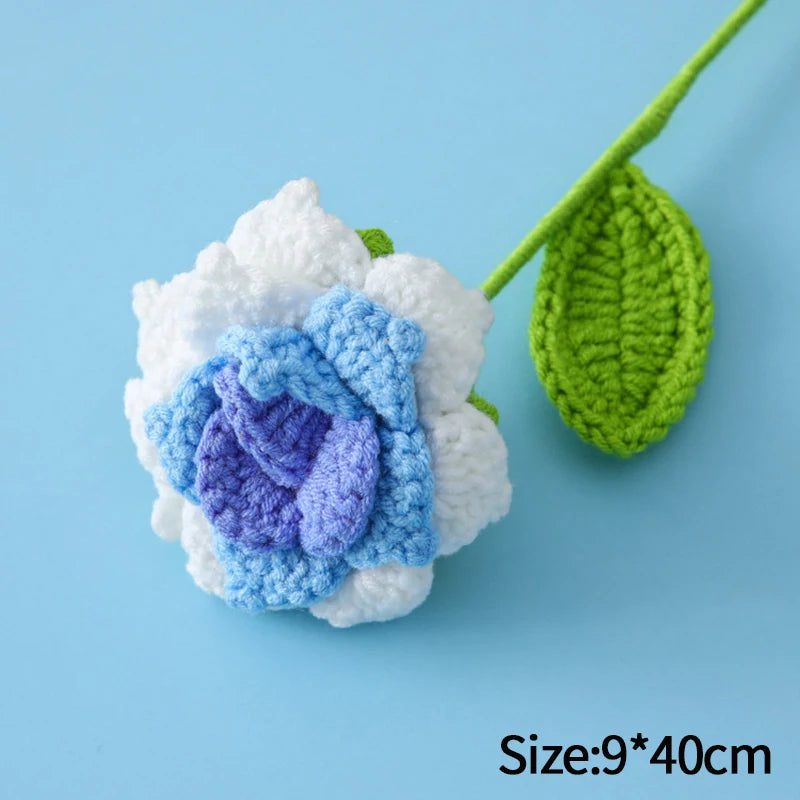 Handcrafted Crochet Tulip Flower - Artificial Woven Tulip for Home Decoration, Weddings & Mother's Day Gifts