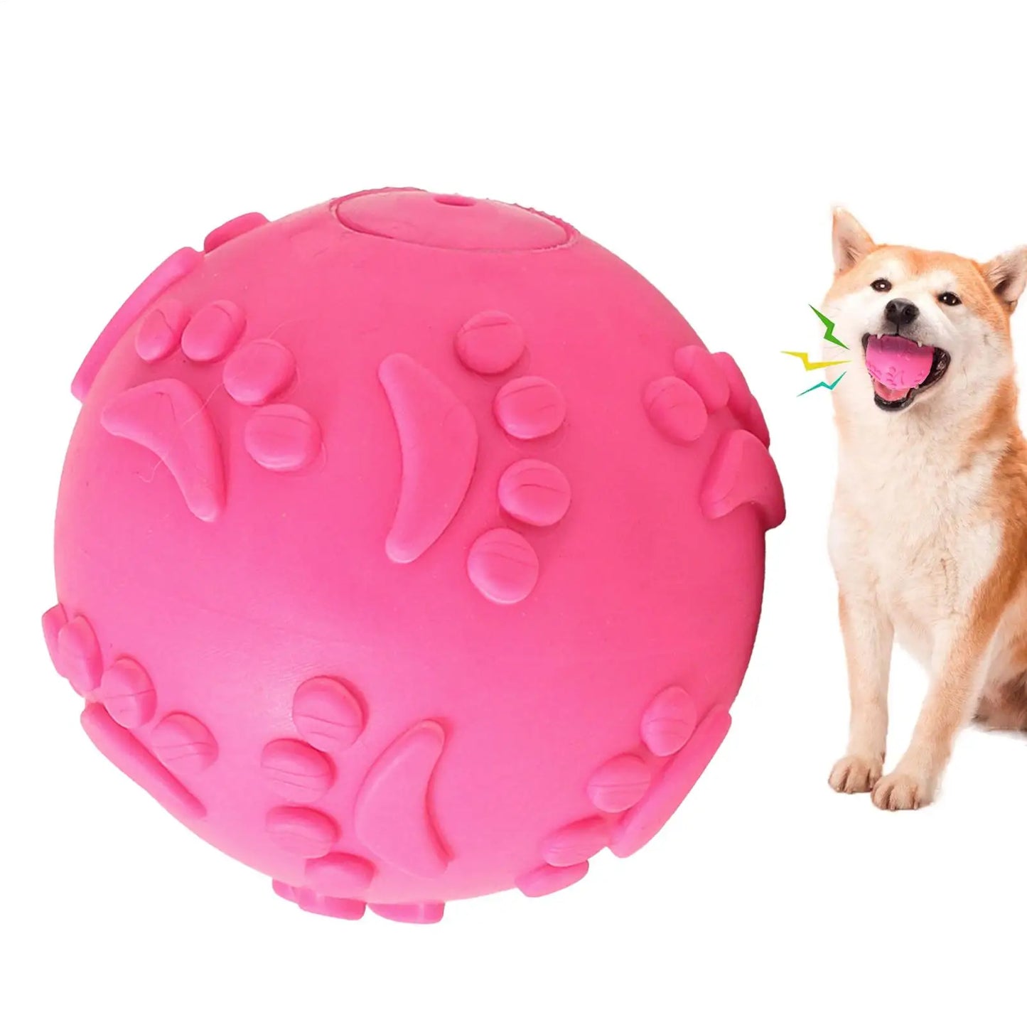 Indestructible Squeaky Dog Ball Toy - Latex Material
