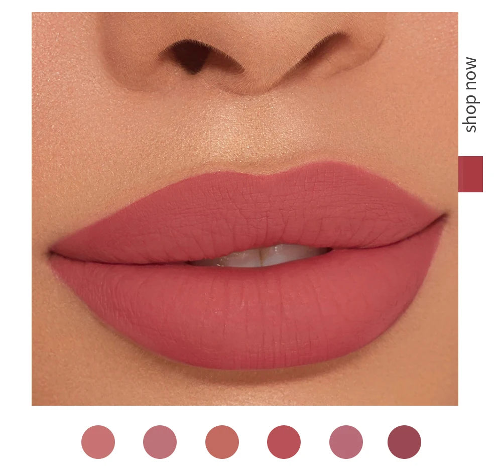 HANDAIYAN 6-Piece Non-Stick Liquid Lipstick Set - Long-Lasting Matte Finish Lip Gloss Gift Box Collectionple