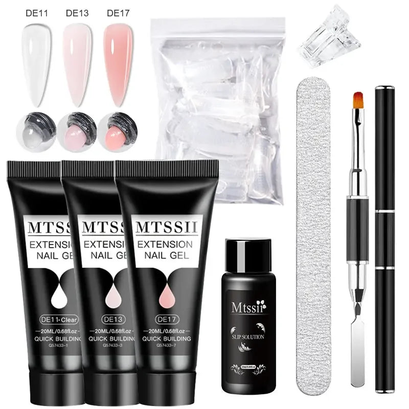 20ml Extension Nail Gel Kit - Quick Building UV/LED Gel Polish Set for Nail Art
