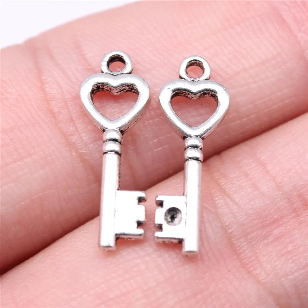 40pcs Irelia Vintage Zinc Alloy Key Charms - Cute Small Metal Pendants for DIY Jewelry Making and Crafts