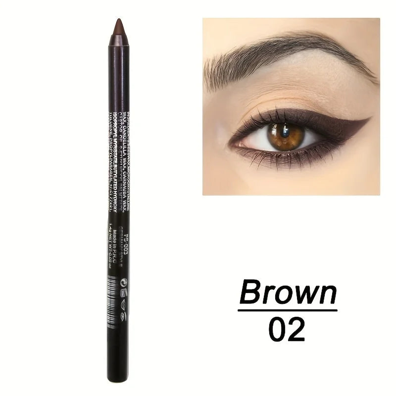 Smudge-Proof Waterproof Eyeliner Pencil - High-Shine, Long-Lasting Eye Makeup in Black & Multicolor Options