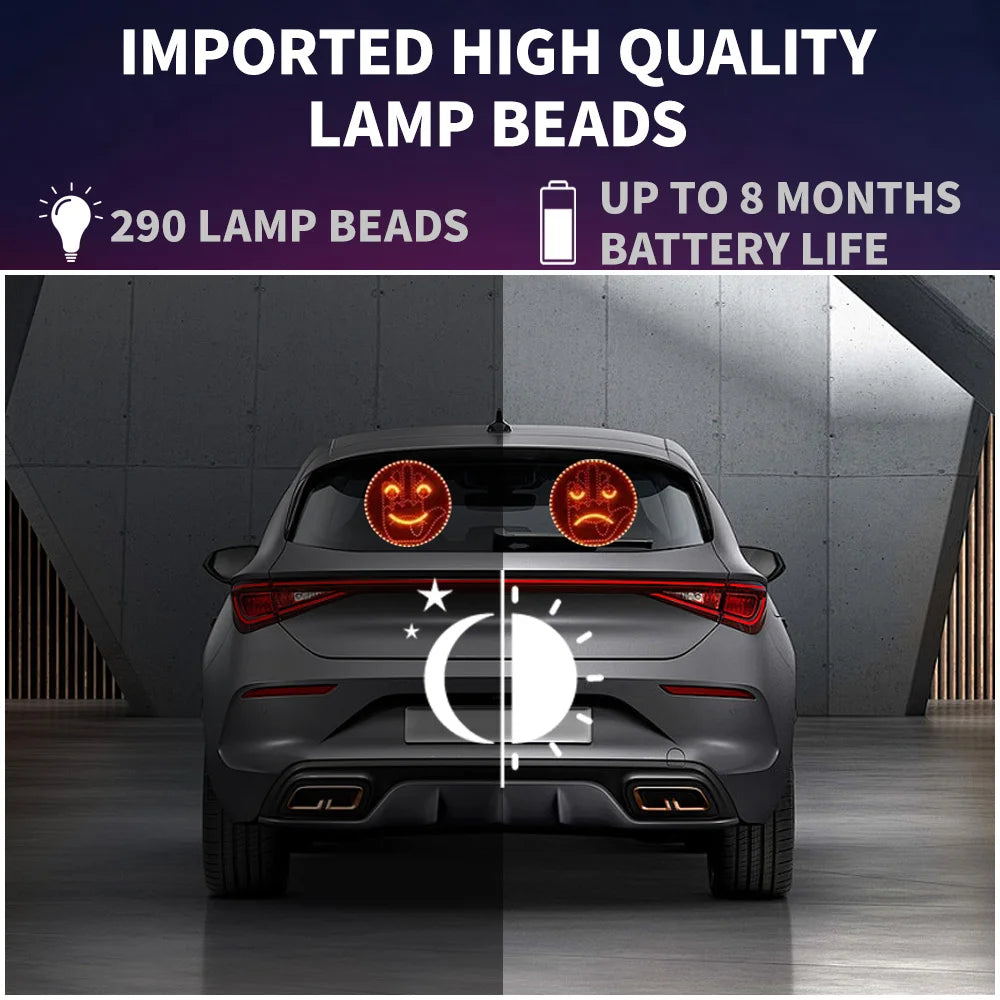 LED Emoji Car Window Light | Fun Birthday & Graduation Gift with Remote Control