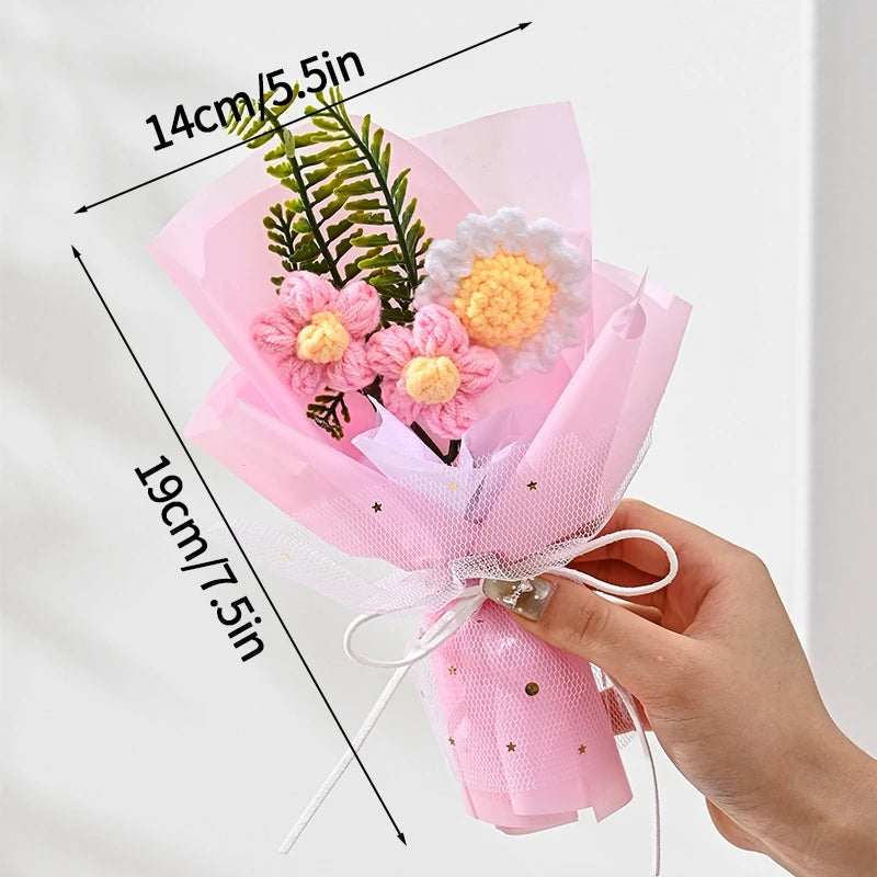 Crochet Rose Bouquet in Hugging Bucket | Perfect Gift for Teachers, Birthdays, Mother's Day & More