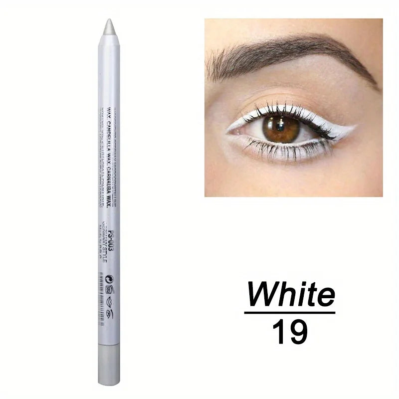 Smudge-Proof Waterproof Eyeliner Pencil - High-Shine, Long-Lasting Eye Makeup in Black & Multicolor Options