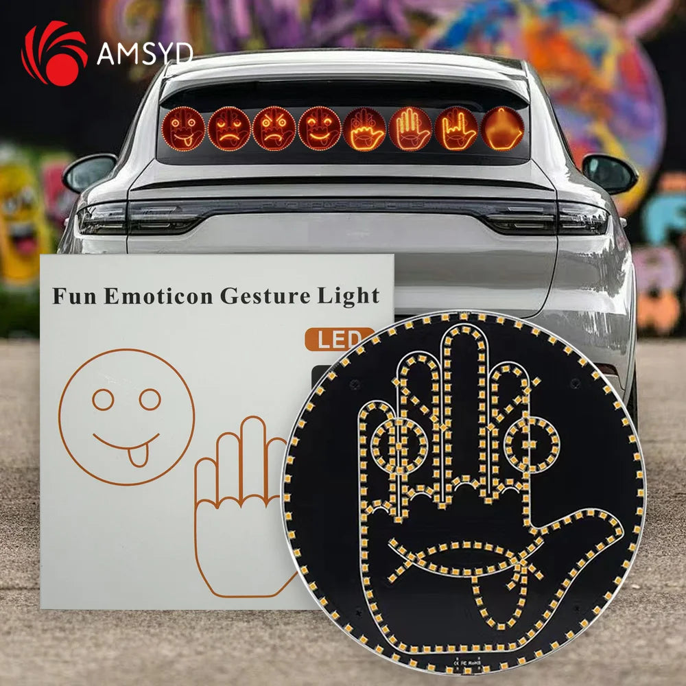 LED Emoji Car Window Light | Fun Birthday & Graduation Gift with Remote Control