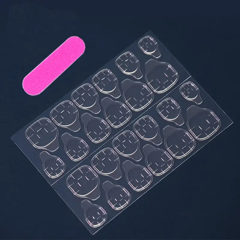 Complete 24-Piece Short French Pop Heart Nails Kit - Everything You Need!