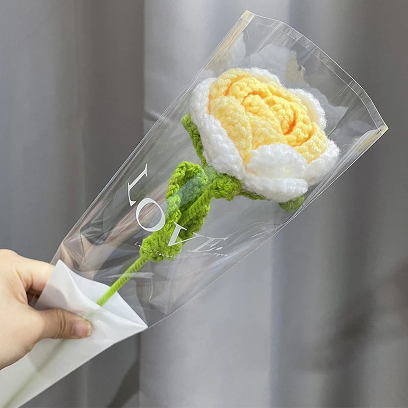 Handcrafted Crochet Tulip Flower - Artificial Woven Tulip for Home Decoration, Weddings & Mother's Day Gifts