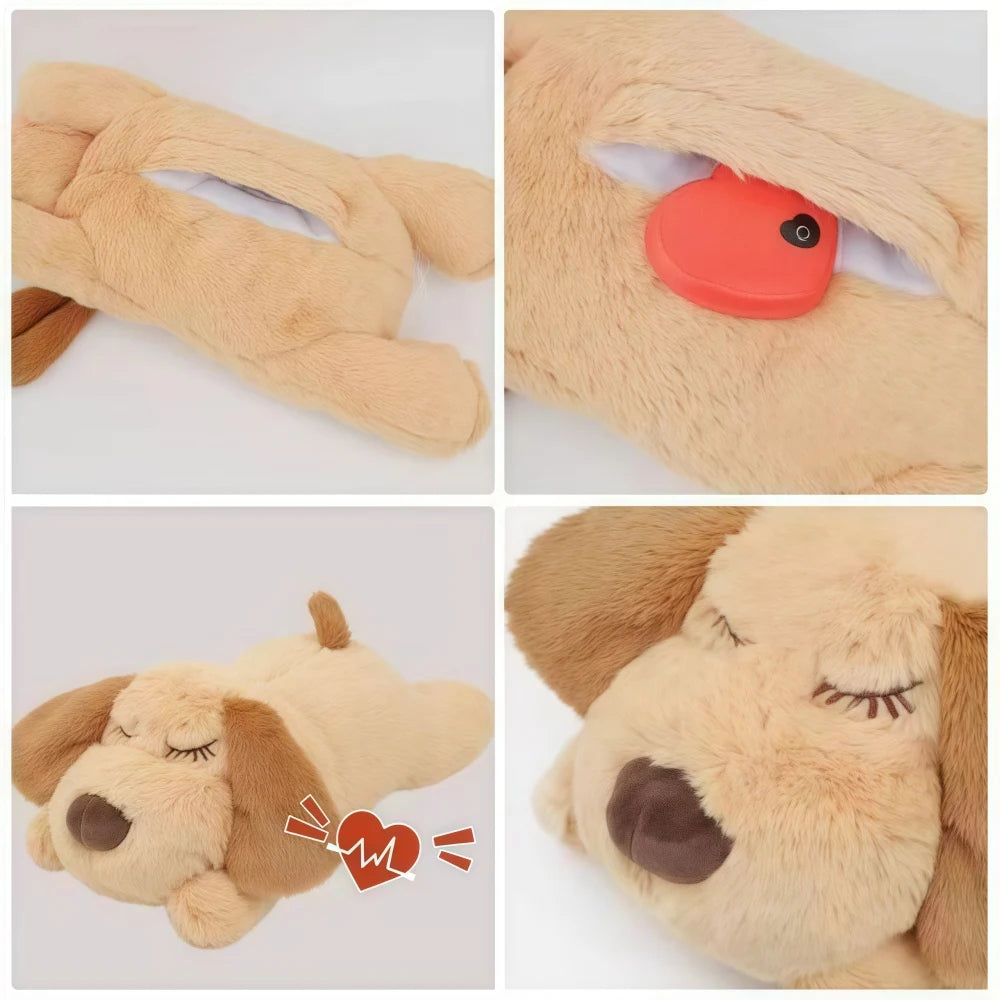 Dog Plush Toy with Heartbeat Simulator