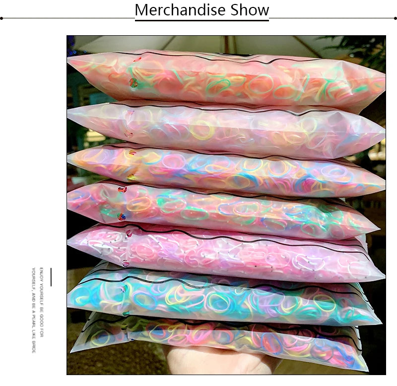 1000pcs Colorful Mini Rubber Hair Bands - Small Elastic Ponytail Holders for Girls - Disposable Hair Ties Pack