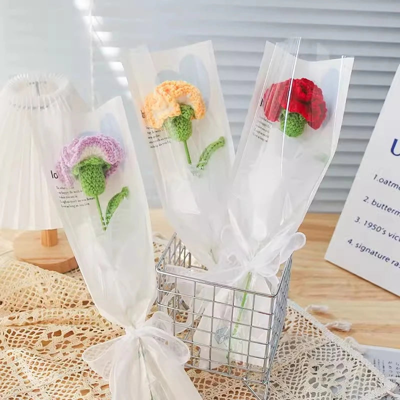 Handcrafted Crochet Tulip Flower - Artificial Woven Tulip for Home Decoration, Weddings & Mother's Day Gifts