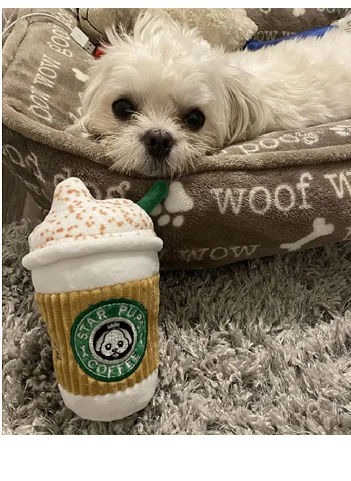 Dog Milkshake Plush Squeaky Chew Toy