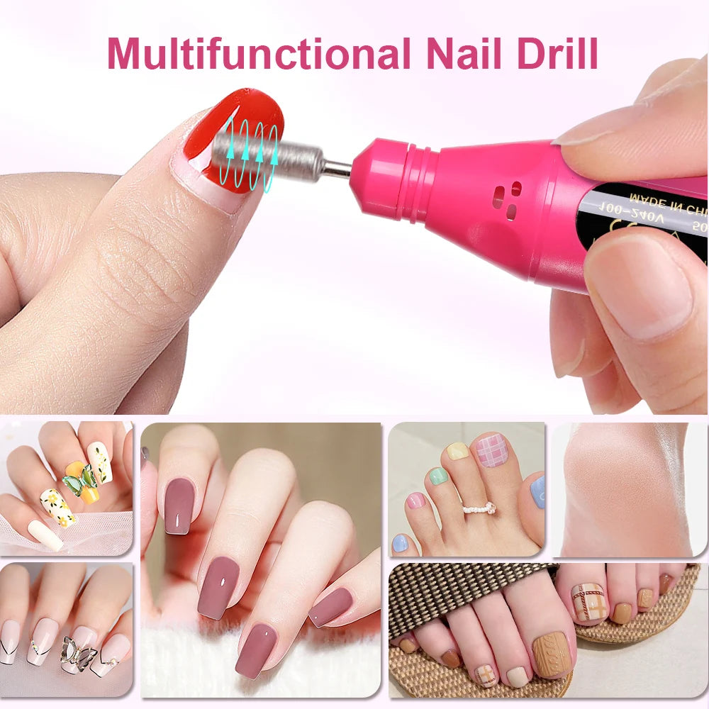 6-in-1 Electric Nail Drill Kit - Professional Manicure Machine with Portable File Tools