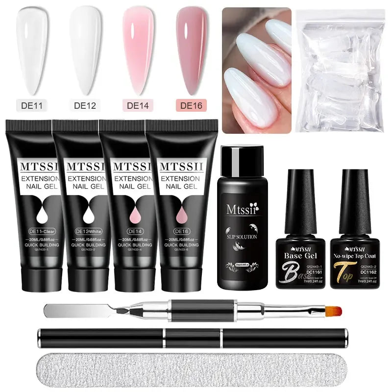 20ml Extension Nail Gel Kit - Quick Building UV/LED Gel Polish Set for Nail Art