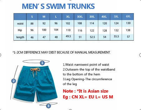 Men's 3D Print Bermuda Board Shorts - Quick Dry Swim Trunks for Beach & Surfing
