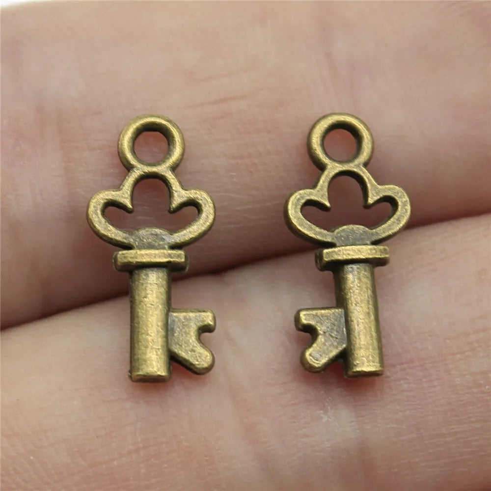 40pcs Irelia Vintage Zinc Alloy Key Charms - Cute Small Metal Pendants for DIY Jewelry Making and Crafts