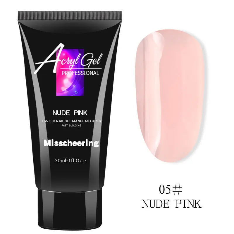 30ml Nail Extension Gel - UV LED Quick Build Poly Acrylic Crystal Model Painless Extension Glue