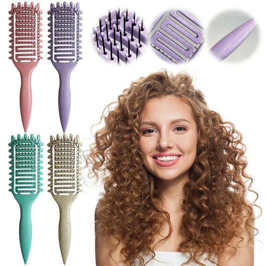3-in-1 Curl Define Styling Brush - Hollow Out Detangling Hair Brush for Shaping & Defining Curls