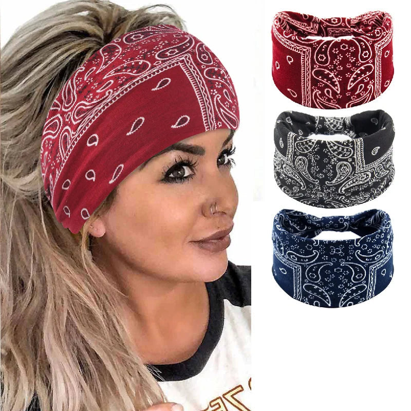 Boho Style Wide Headbands For Women - Extra Large Turban Workout Headband