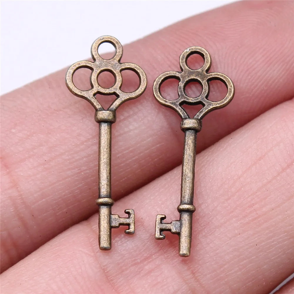 40pcs Irelia Vintage Zinc Alloy Key Charms - Cute Small Metal Pendants for DIY Jewelry Making and Crafts