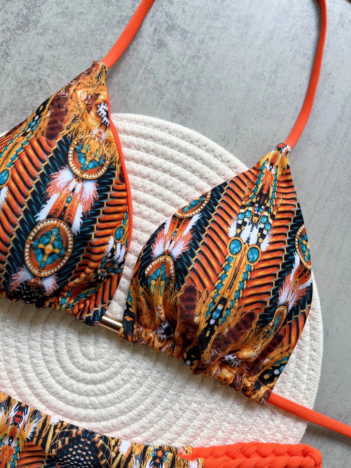 Print Halter Mini High Cut Bikini Women Two-Piece Swimwear Set
