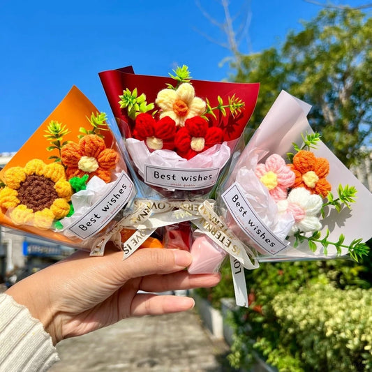 Handcrafted Mini Crochet Flower Bouquet | Perfect Gift for All Occasions
