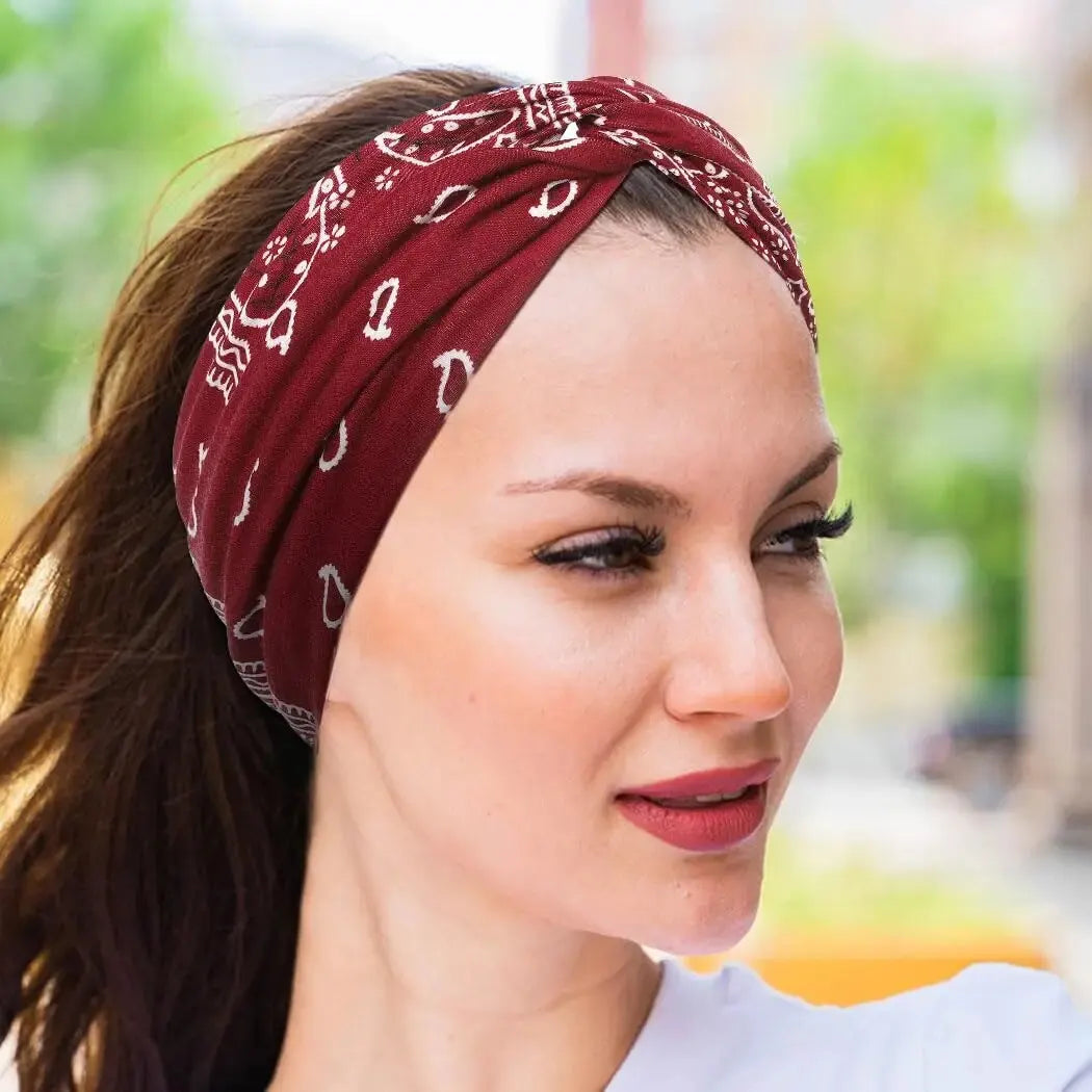 Wide Stretchy Headband For Women - Knotted Yoga Sports Sweatband