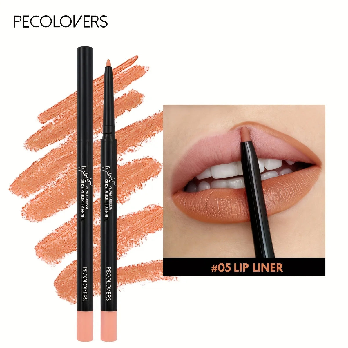 Waterproof Matte Lip Liner Pencil - Long-Lasting Non-Stick Moisturizing Lip Contour in 12 Colors