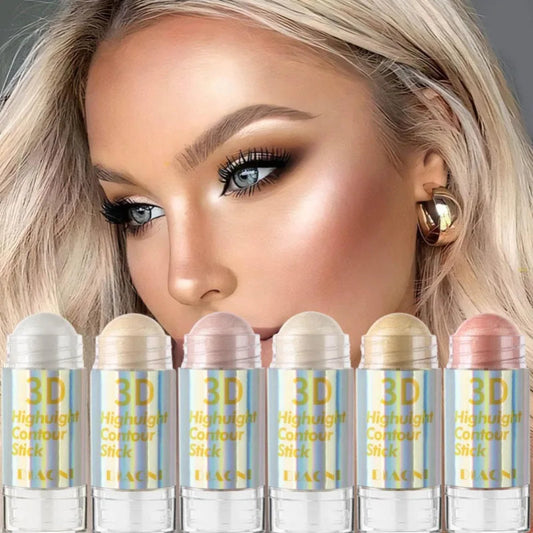Glamour Glow 6 Colors Highlighter Stick - Professional Face Contour & Bronzer Bar