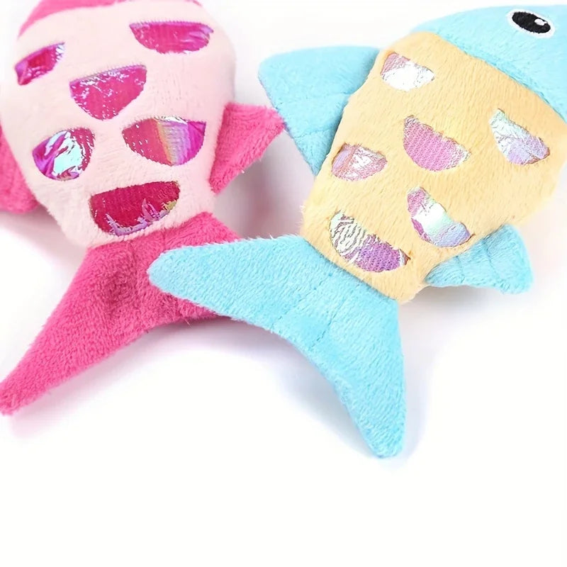 Colorful Fish Crinkle Plush Cat Toy