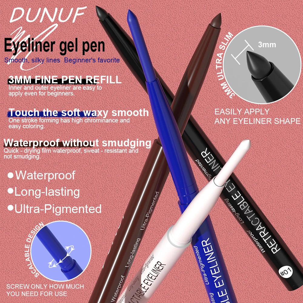 4-Piece Waterproof Eyeliner Pencil Set | Smudge-Proof & Long-Lasting