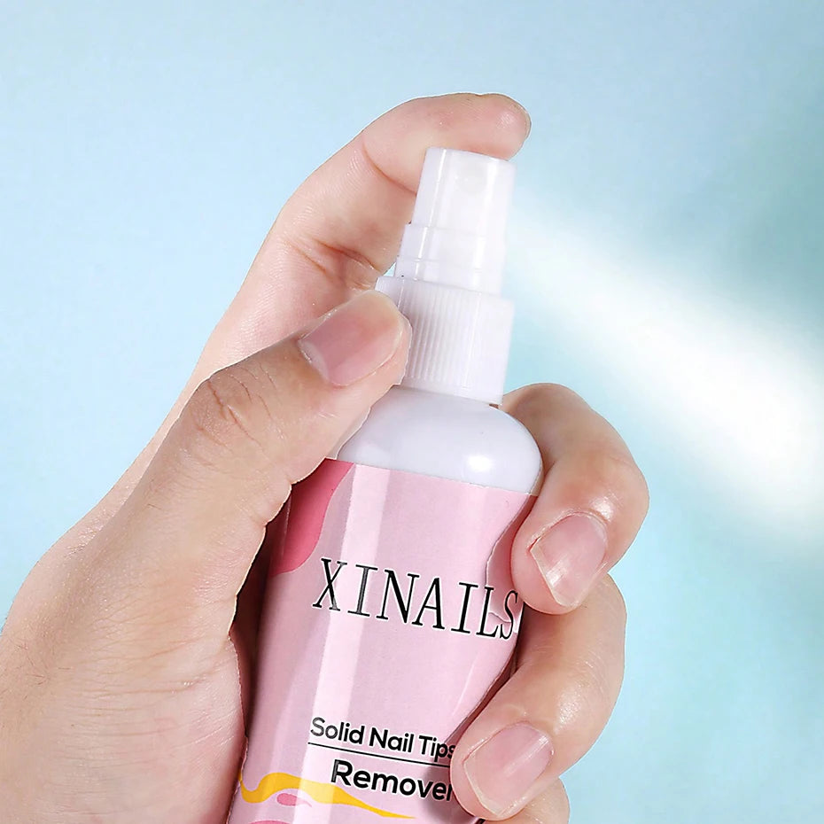 100ml False Nail Tips & Gel Remover - Easy Soften Liquid for Press-On Nails & Solid Adhesives