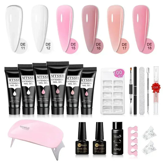 20ml Extension Nail Gel Kit - Quick Building UV/LED Gel Polish Set for Nail Art