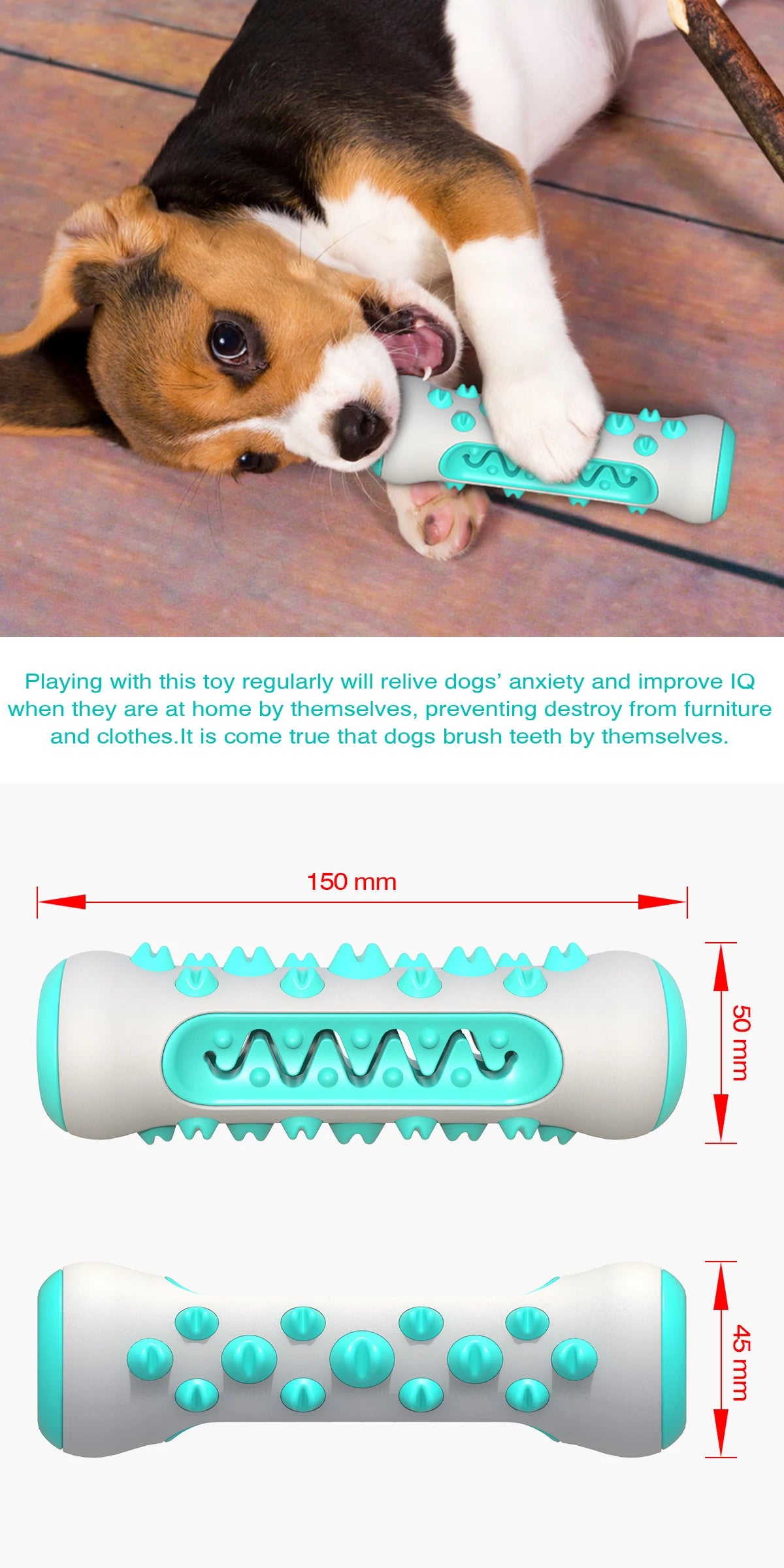 Pet Toothbrush Stick - Dog Chew Toy for Medium and Large Dogs