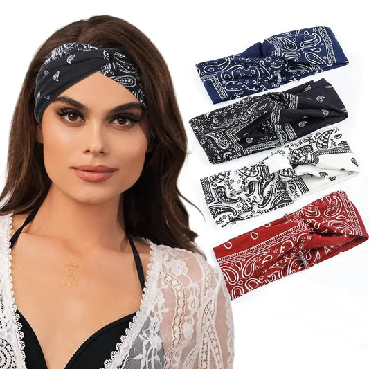 Wide Stretchy Headband For Women - Knotted Yoga Sports Sweatband