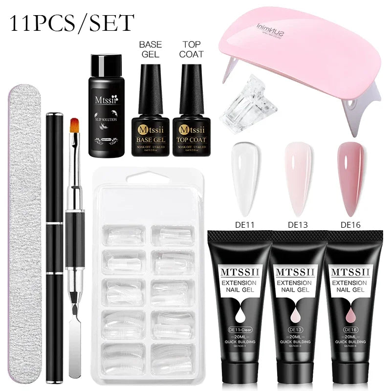 20ml Extension Nail Gel Kit - Quick Building UV/LED Gel Polish Set for Nail Art