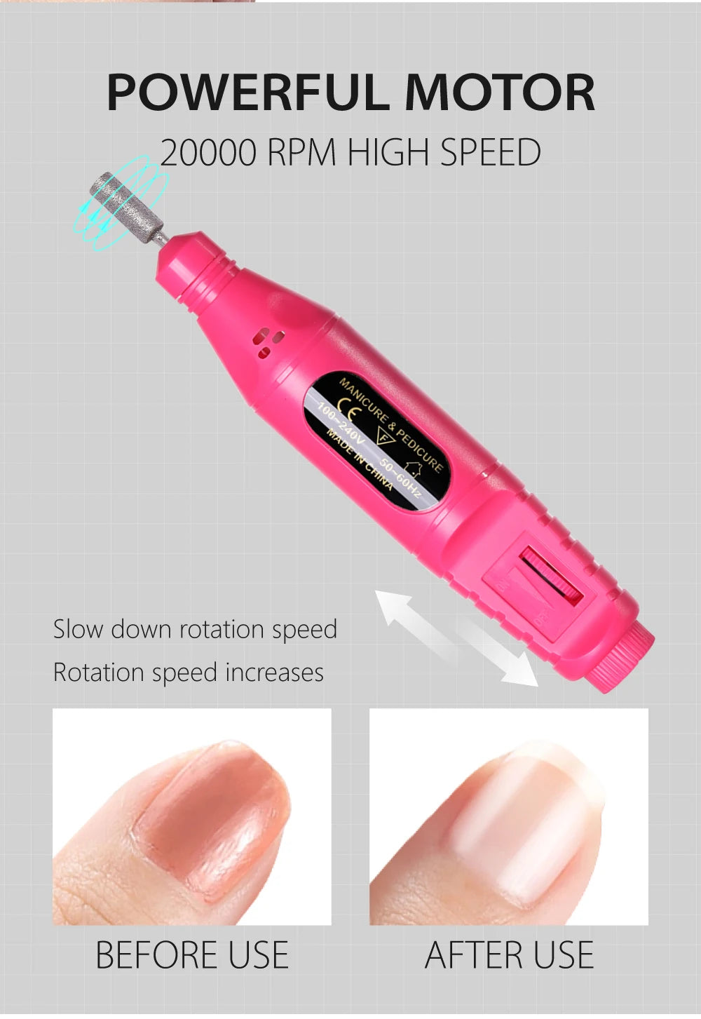6-in-1 Electric Nail Drill Kit - Professional Manicure Machine with Portable File Tools