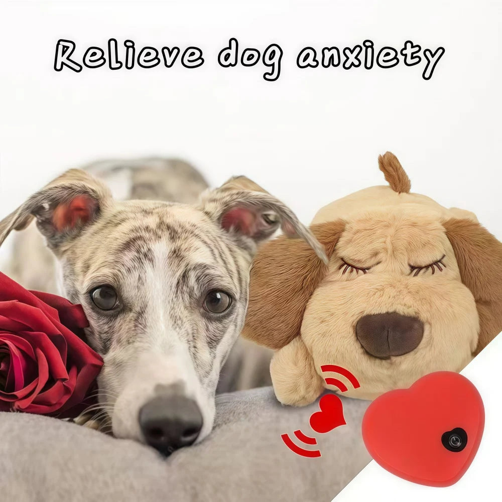 Dog Plush Toy with Heartbeat Simulator