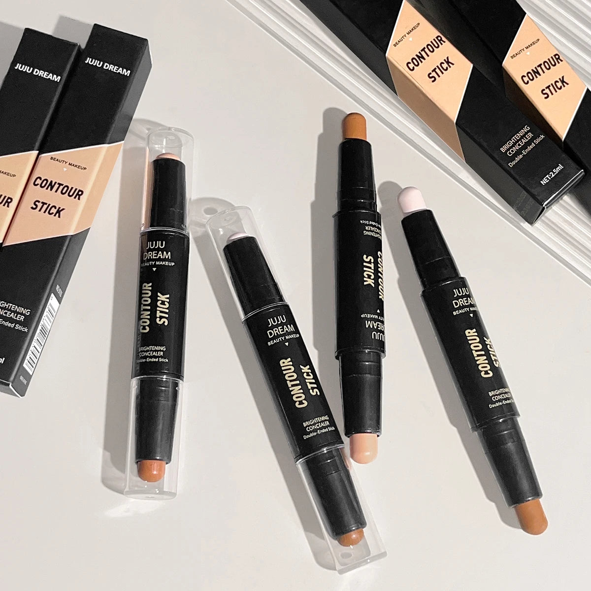 Dream Double-Ended Contour & Highlight Stick - 3D Face Sculpting, Nose Contouring & Brightening Makeup"
