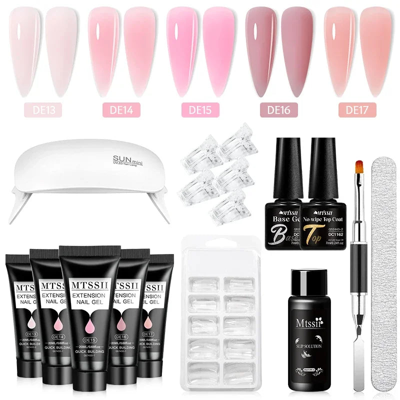 20ml Extension Nail Gel Kit - Quick Building UV/LED Gel Polish Set for Nail Art
