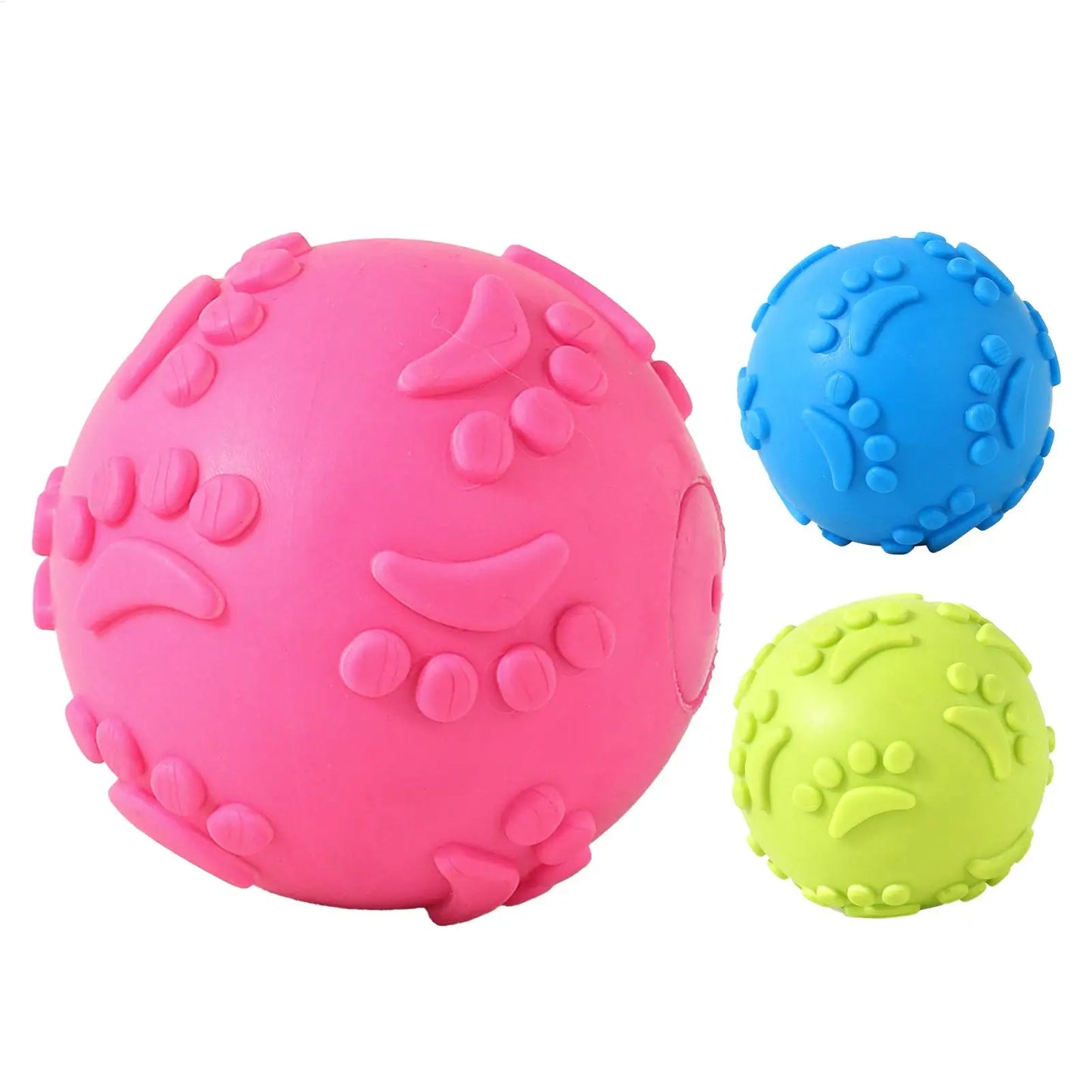Indestructible Squeaky Dog Ball Toy - Latex Material
