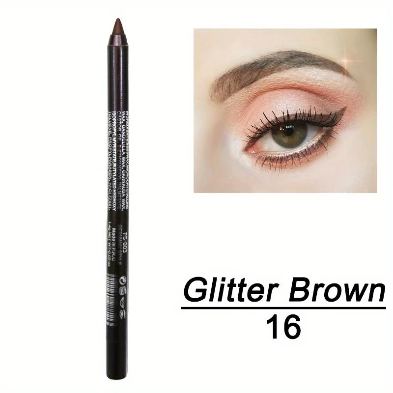 Smudge-Proof Waterproof Eyeliner Pencil - High-Shine, Long-Lasting Eye Makeup in Black & Multicolor Options