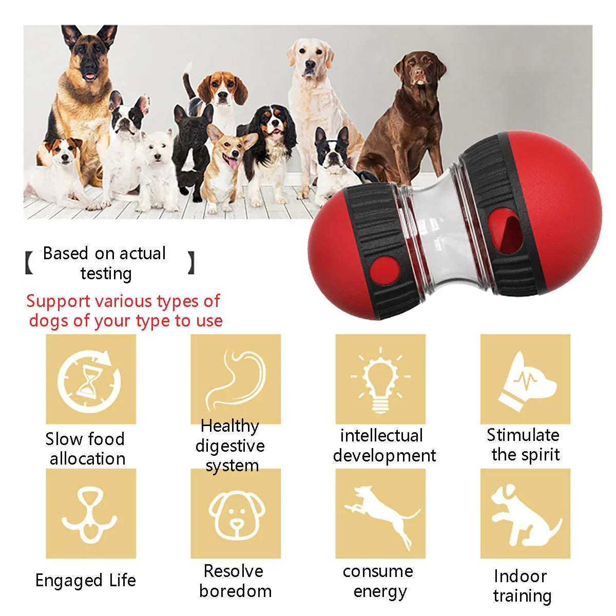 Interactive Dog Ball Toy with Elliptical Track and Food Dispensing Features