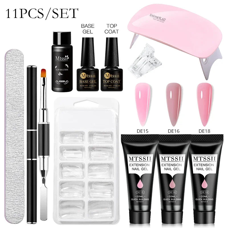 20ml Extension Nail Gel Kit - Quick Building UV/LED Gel Polish Set for Nail Art